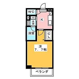 イースタンヒルズ藤が丘駅前 1Kの間取図画像