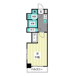 グランダール藤が丘駅前 1Kの間取図画像