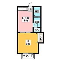 フラット大森　Ｂ棟  ｜ 愛知県名古屋市守山区大森４丁目（賃貸マンション1LDK・2階・36.70㎡） その2