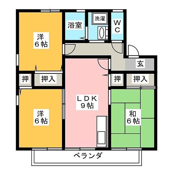 Ｋ’ＳアヴェニューＡ棟 ｜愛知県名古屋市守山区小幡太田(賃貸アパート3LDK・1階・62.85㎡)の写真 その2