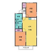 ヴィラベール杉ノ木Ｂ棟  ｜ 愛知県名古屋市守山区大谷町（賃貸アパート2LDK・1階・55.39㎡） その2