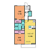 カーサタカダ 105 ｜ 愛知県名古屋市守山区幸心３丁目1726番（賃貸アパート2LDK・1階・50.48㎡） その2