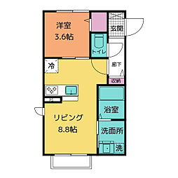 グランコート大森 1階1LDKの間取り