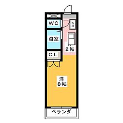 クレール大森 ワンルームの間取図画像