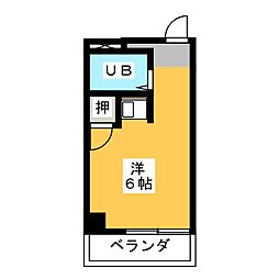 メルベーユ雅 ワンルームの間取図画像