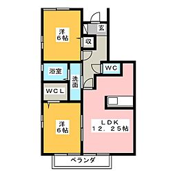 ウィーン・フォレスト 2LDKの間取図画像