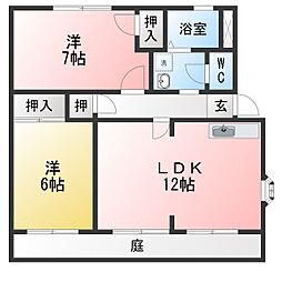 パーク・プレジオ 2LDKの間取図画像
