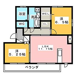 マーズクリスタル 2LDKの間取図画像