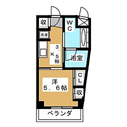 ビブレにししろ 1Kの間取図画像