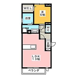 リーゾ 1LDKの間取図画像