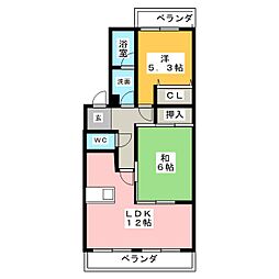 メゾンクレール 2LDKの間取図画像