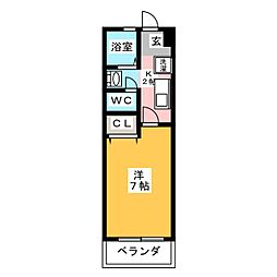 プリマベーラ 1Kの間取図画像