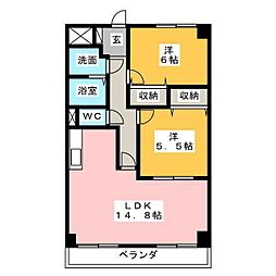 ベルフラワーAS 2LDKの間取図画像
