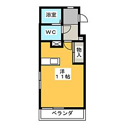 イデア新城 ワンルームの間取図画像