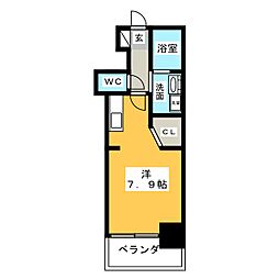 アヴァンコンティア小幡 1Kの間取図画像
