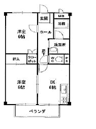 コーポNodax 2DKの間取図画像