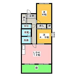 喜多山ハイツ 2LDKの間取図画像