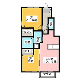 ウィット竜泉寺A 2LDKの間取図画像