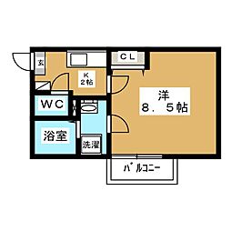サンシティー町北 1Kの間取図画像