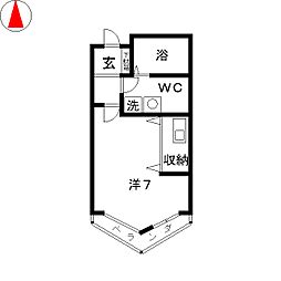 アーバン・ケティーズ ワンルームの間取図画像