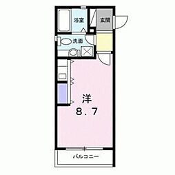 アーバン・ケティーズ 1Kの間取図画像