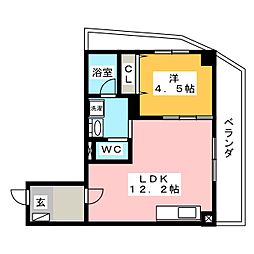 喜多山ビル 1LDKの間取図画像