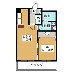 プロムナード彩 1LDKの間取図画像