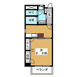 駒コネクション21 1DKの間取図画像