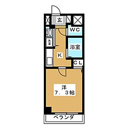 ガーデンビル城下 1Kの間取図画像