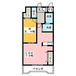 アートタウンハル 1LDKの間取図画像