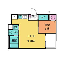 名古屋市緑区大高町字鶴田アパート 1LDKの間取図画像
