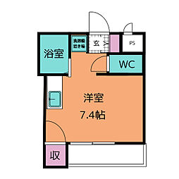 センチュリーヴィレッジ2 ワンルームの間取図画像