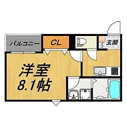 LE COCON 鳴海 1Kの間取図画像