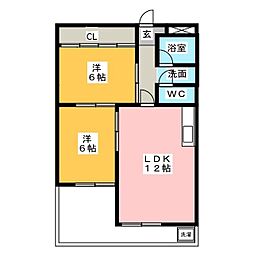 近藤ビル 2LDKの間取図画像