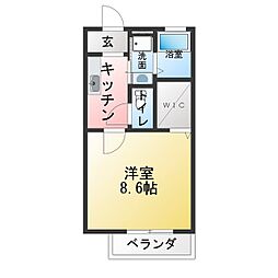 グレイス 1Kの間取図画像