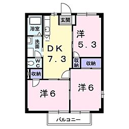 グレイス大高A 3DKの間取図画像