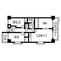 エルパティオ滝ノ水 3LDKの間取図画像