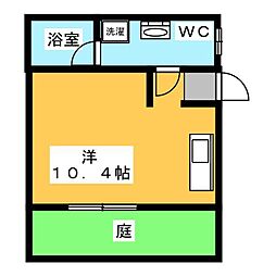 グリーンヒルズ ワンルームの間取図画像