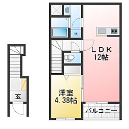 リーブルファイン鳴尾 1LDKの間取図画像