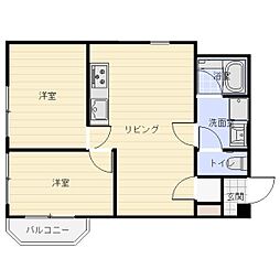 テラスレジデンス鳴海B 2LDKの間取図画像