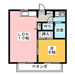 カーサ・ヨネックス 1LDKの間取図画像