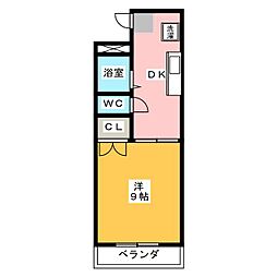 ヒルトップ 1DKの間取図画像