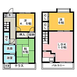上旭パークハウス 3LDKの間取図画像