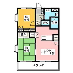 リバーヒルズ大高 2LDKの間取図画像