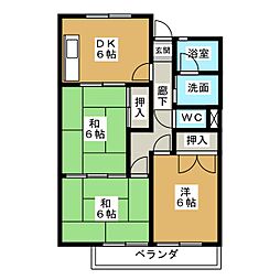 エスポアール池上台 3DKの間取図画像