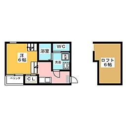 ハーモニーテラス鳴海4 1Kの間取図画像