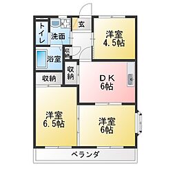 サンパレス大高2 3DKの間取図画像