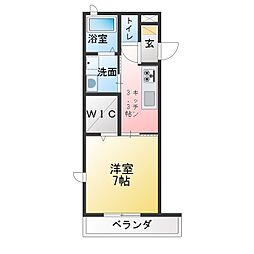 カームみどり 1Kの間取図画像