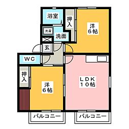 ソレイユ2 2LDKの間取図画像
