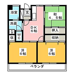 パークサイド作の山 3DKの間取図画像
